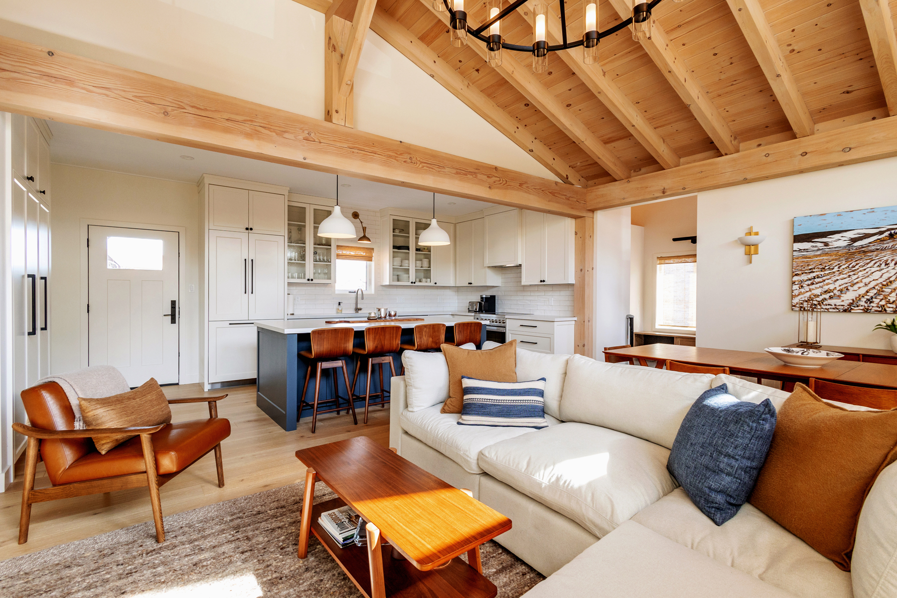 Family Legacy Chalet Interior Great Room Kitchen Normerica