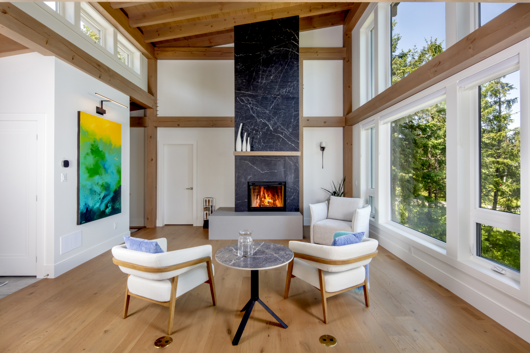 elevated modern timber interior great room 1