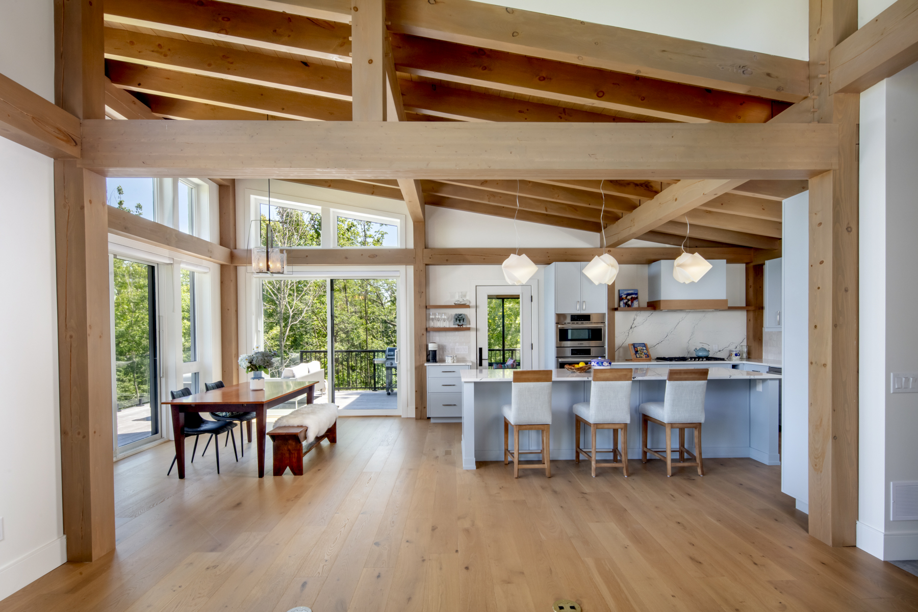 elevated modern timber interior great room 3