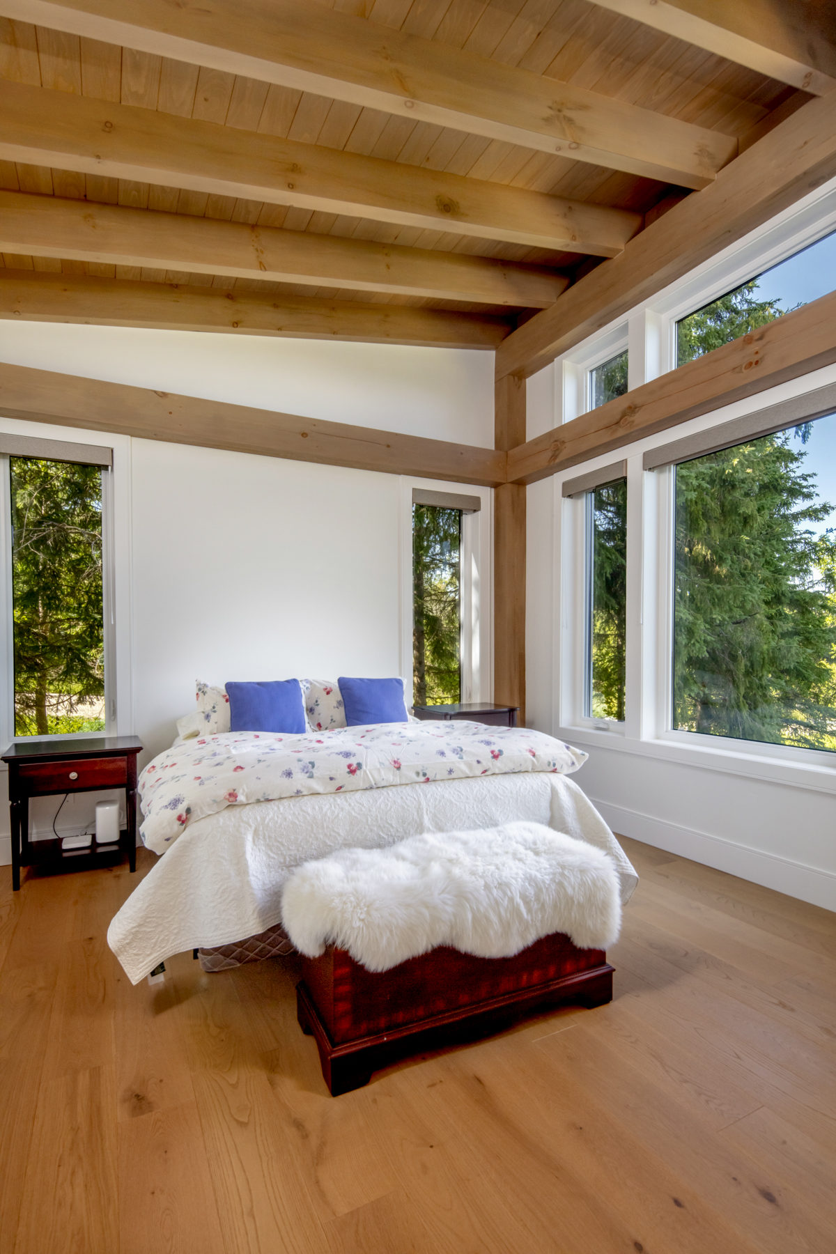 elevated modern timber interior bedroom